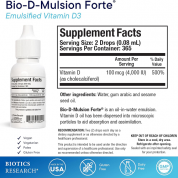 Biotics Research Bio-D-Mulsion Forte維他命 D3 液體滴劑 50 最佳吸收力 強化骨骼 支持免疫系統 保護心血管系統