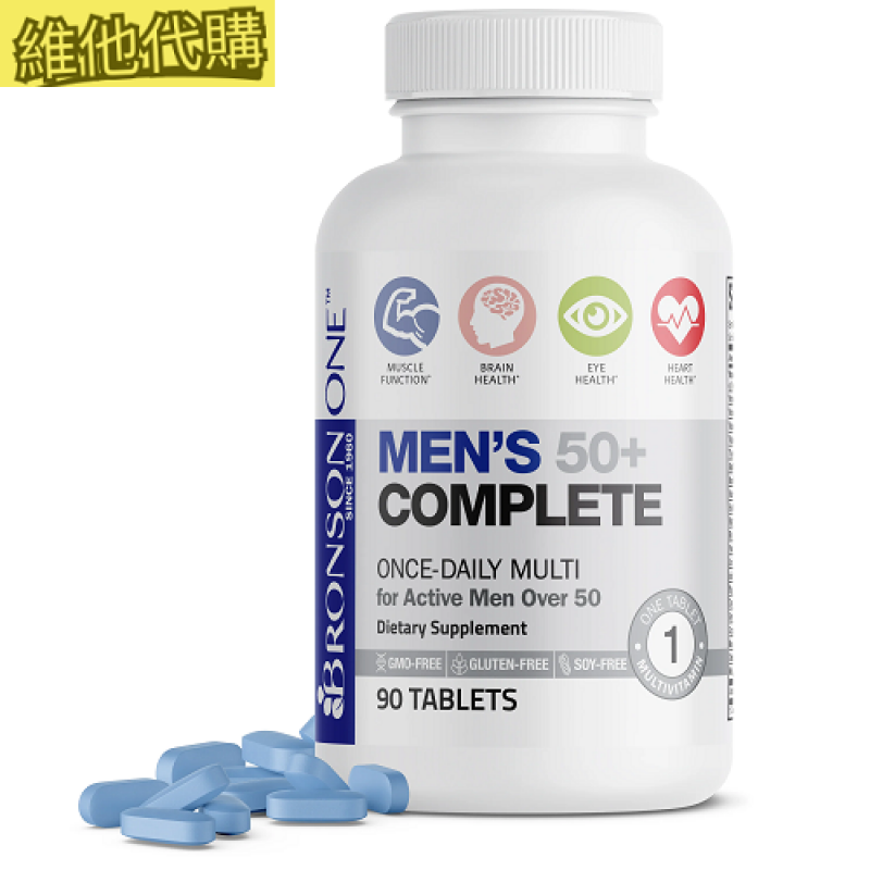 Bronson ONE 男士 50+ 綜合維他命 180顆  50歲以上男士適用
