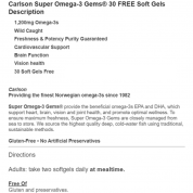Carlson Labs野生Omega-3 130 顆軟膠囊 保護心臟,保護大腦,視力和關節健康