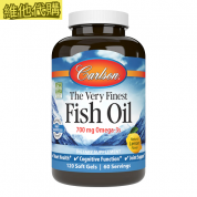 Carlson Labs 頂級魚油，天然檸檬風味  120粒軟膠囊 有益心臟,有益大腦,保護視力和關節健康