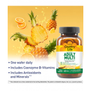 Country Life  成人綜合維他命咀嚼片，鳳梨橙口味，60片裝 