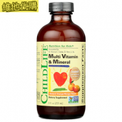 Childlife 童年時光  多種維生素和礦物質  天然橙芒果味-- 8 fl oz