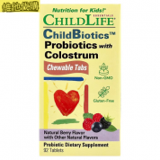 ChildLife童年時光 益生菌+初乳牛奶   莓果味 - 92片咀嚼片  有益腸道,有益鼻過敏及皮膚過敏