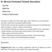 Dr. Mercola 發酵小球藻  450片 有益血糖,有益肝,有益排毒,有益血壓
