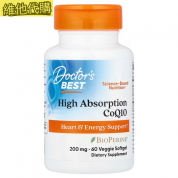 Doctor's Best 高吸收輔酶Q10，60粒素食軟膠囊 有益心臟