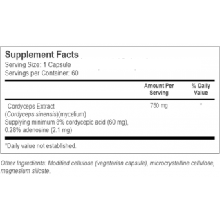 Doctor's Best 超級冬蟲草 750毫克 60粒素食膠囊 保護肺,保護肝功能,有益記憶力