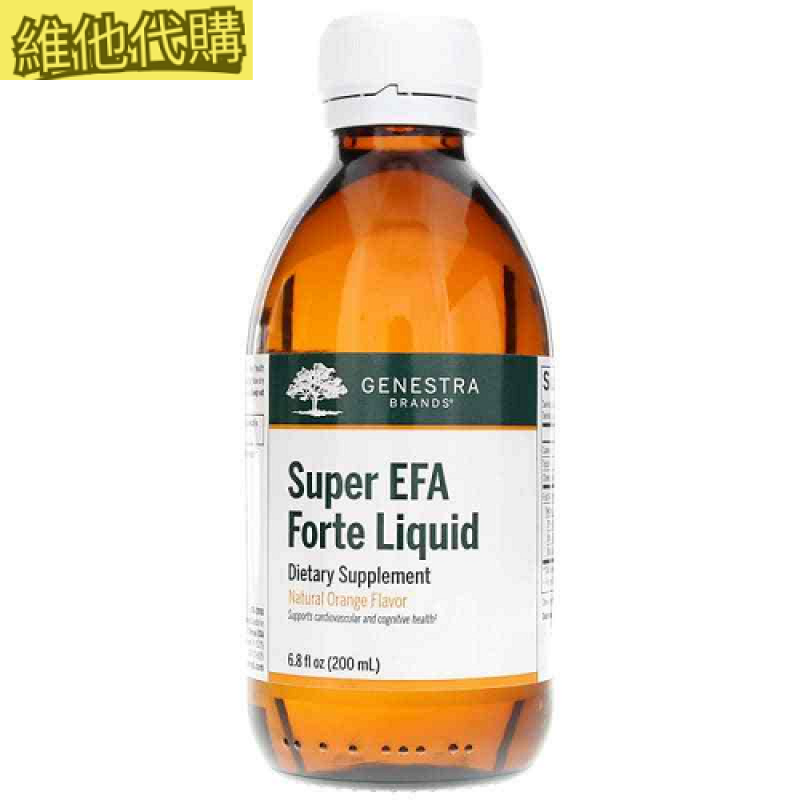 Genestra Brands超級EFA, 天然橙味 6.8oz  有益大腦,有益心血管,有益眼睛和神經系統