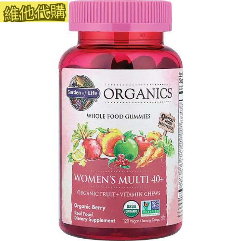 Garden of Life (生命花園) mykind  有機女性 40+全食物維他命素食軟糖 120顆