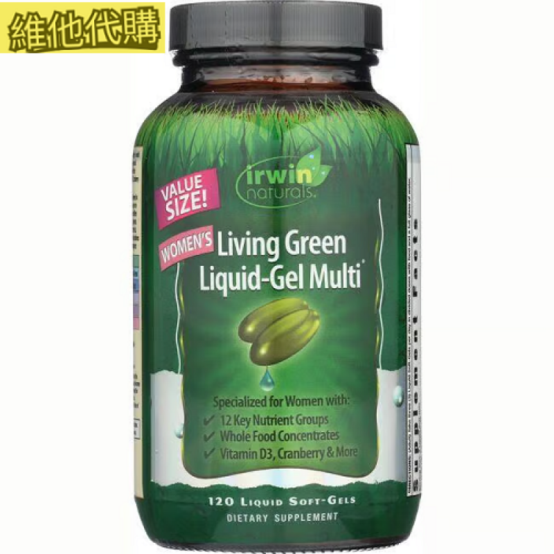 Irwin Naturals  女性活力綠萃 綜合維他命  120顆液體膠囊