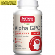 Jarrow Formulas 純素 Alpha GPC 300 毫克 60 粒素食膠囊    支持大腦健康和認知功能