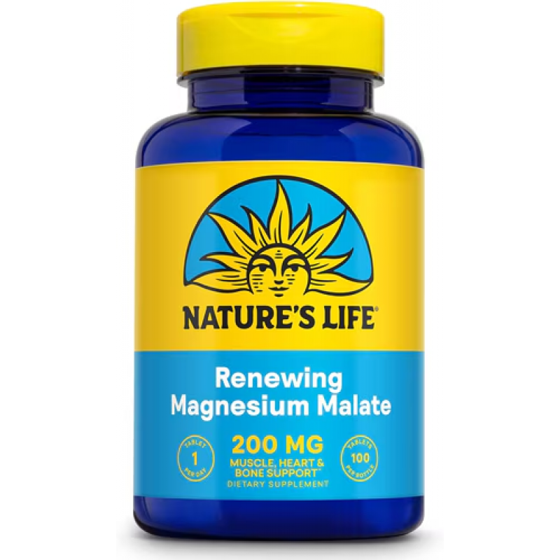 Nature's Life蘋果酸鎂 1300mg  100片 有益肌肉與神經,有益失眠