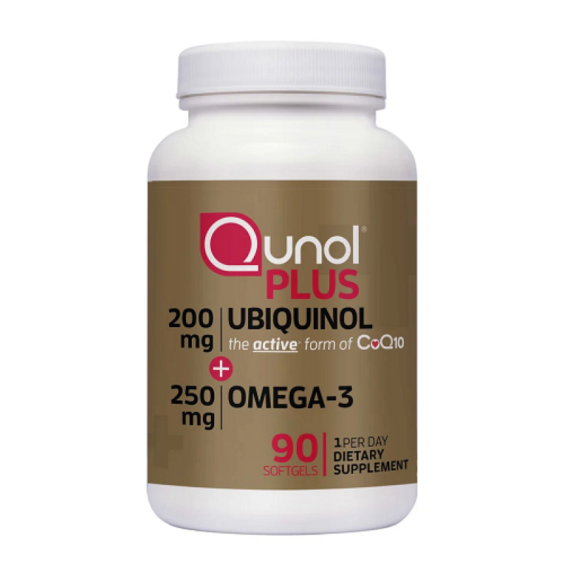 Qunol Plus 輔酶Q10泛醇 200毫克，含Omega-3，90粒軟膠囊
