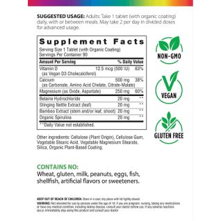 Rainbow Light   鈣鎂素食維他命D3 + 天然食物營養素  90顆素食膠囊