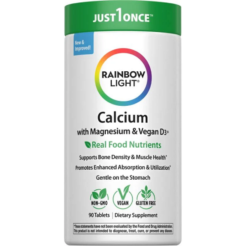 Rainbow Light   鈣鎂素食維他命D3 + 天然食物營養素  90顆素食膠囊