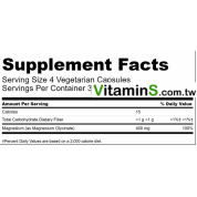 Solaray甘氨酸鎂  400毫克 120顆素食膠囊   有益骨骼,有益睡眠,心血管健康 