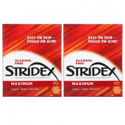 Stridex 美國抗痘 最強效水楊酸棉片90片 不含酒精 (買一送一超值組) 共180片