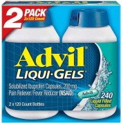 Advil 安舒疼 止痛/退燒藥240液體膠囊 頭痛,牙痛,肌肉酸痛,關節疼痛,經痛