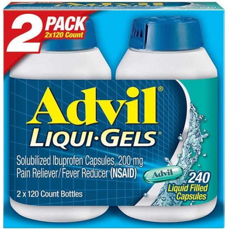 Advil 安舒疼 止痛/退燒藥240液體膠囊 頭痛,牙痛,肌肉酸痛,關節疼痛,經痛