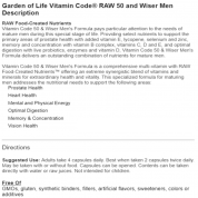 Garden of Life (生命花園) RAW 50+銀髮男性綜合維他命 240粒素食膠囊  50歲以上適用