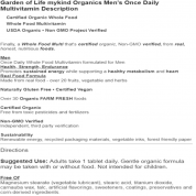 Garden of Life (生命花園) mykind 男士 有機綜合維他命 60顆素食片