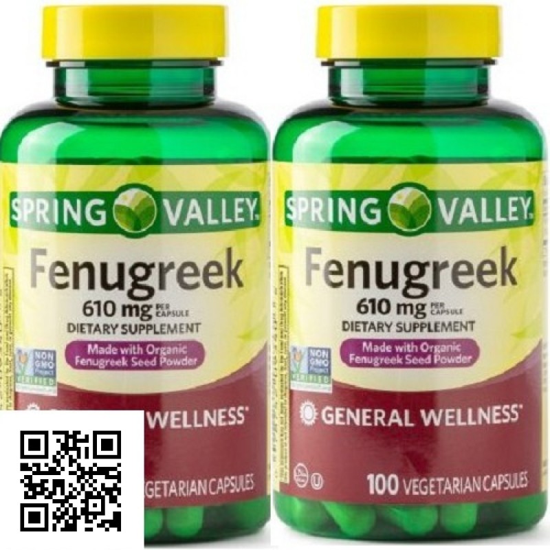 Spring Valley葫蘆巴，610毫克，100顆膠囊(買一送一) 平衡血糖,有益減肥,有益便秘,有益膽固醇