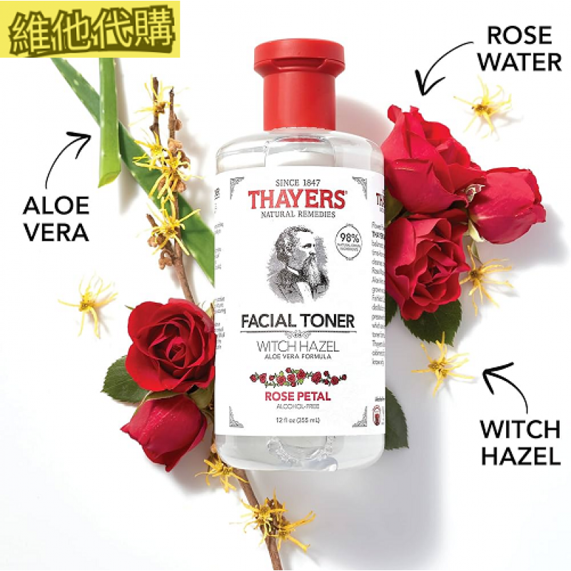Thayer 無酒精保濕玫瑰花瓣金縷梅爽膚水 12oz  