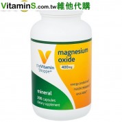 Vitamin Shoppe氧化鎂 200粒膠囊 有益肌肉放鬆,有益神經過敏不安