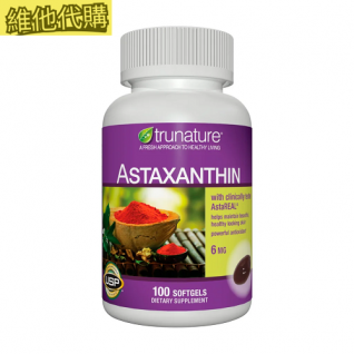 TruNature 蝦紅素(蝦青素) 100顆  有益腦神經系統,有益眼睛抗氧化