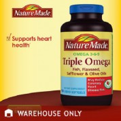 Nature Made 萊萃美三效 Omega 亞麻子油+紅花油+橄欖油 (三效 Omega ), 180 顆 有益膽固醇,有益三酸甘油脂 