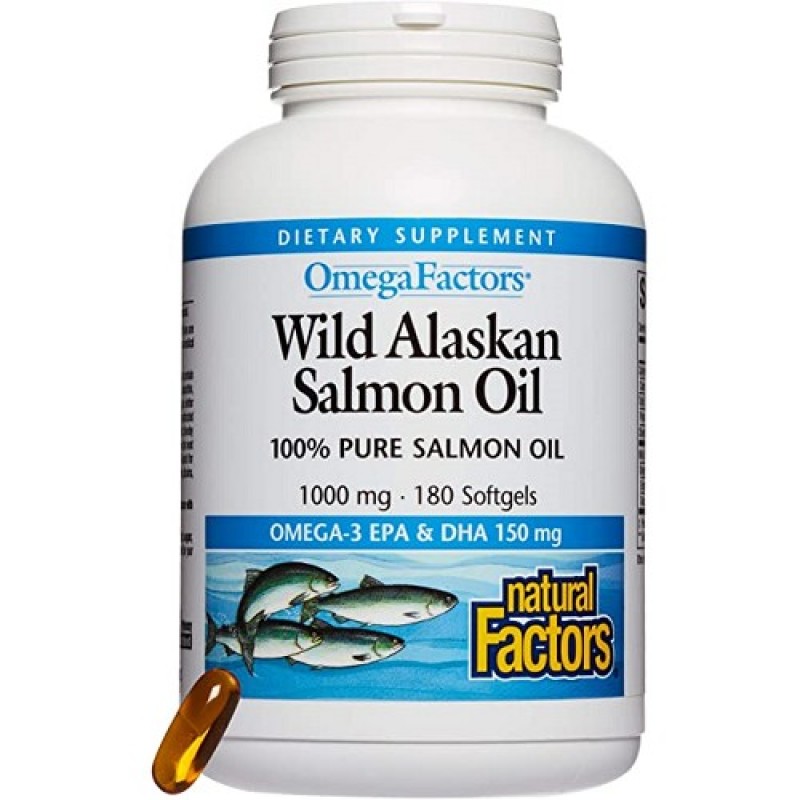 Natural Factors  阿拉斯加野生鮭魚油 180粒 保證純度和效能,預防心腦血管疾病