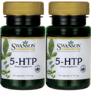Swanson斯旺森 頂級  5-HTP 5-羥基色胺酸  50 mg   60 顆膠囊    (買一送一)共120粒 有益抗憂鬱及抑制食慾,有益失眠