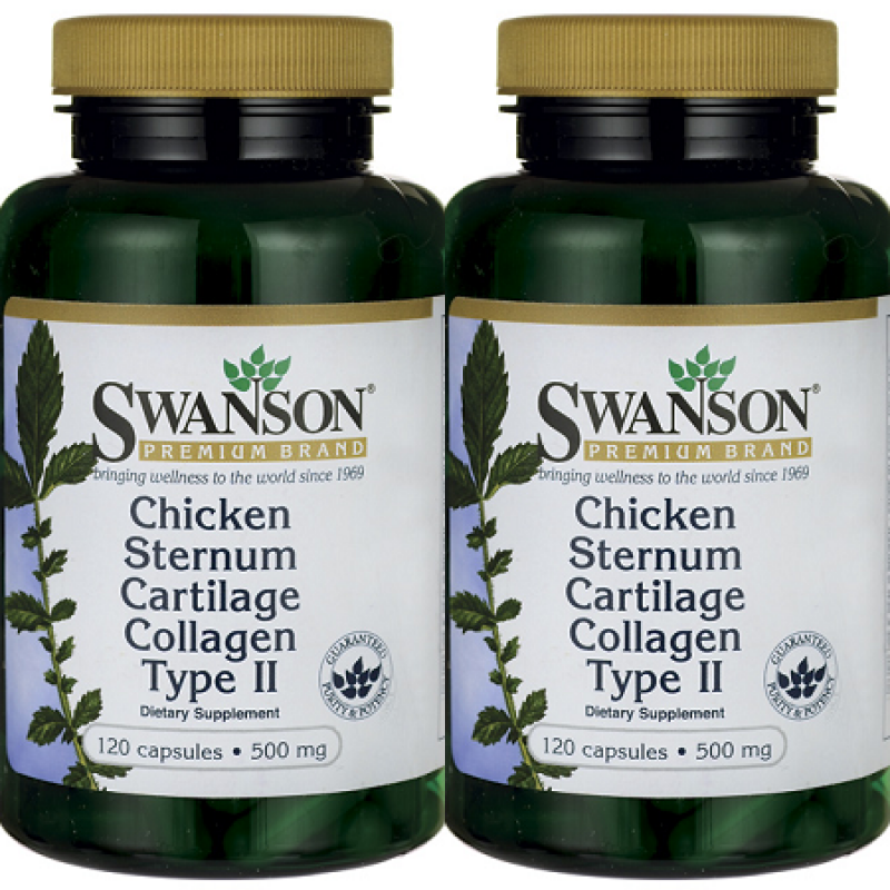 Swanson斯旺森  頂級（UC-II）非變性第二型膠原蛋白 500 mg 120粒膠囊 (買一送一)240粒 有益骨關節炎
