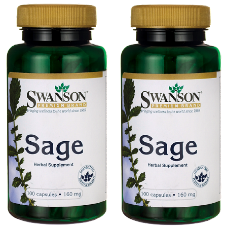 Swanson斯旺森 頂級  超濃縮10:1  鼠尾草    100粒膠囊 (買一送一)共200粒  有益降血壓,有益經痛,舒緩頭痛與緊張