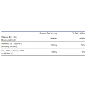 Vitamin Shoppe 維生素D3和K2  60粒膠囊 (買一送一) 共120粒  有益骨骼 有益心血管 有益免疫力